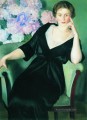 Porträt von rene ivanovna notgaft 1914 Boris Mikhailovich Kustodiev schöne Frau Dame